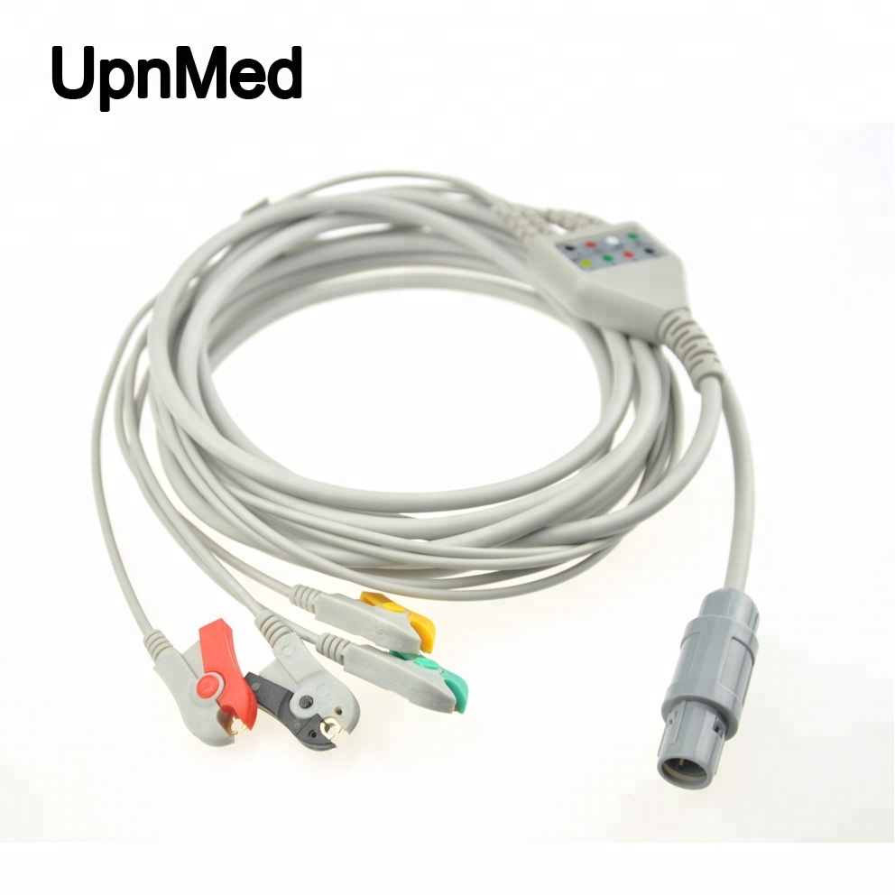 Primedic DM10 4-lead ECG Cable with leadwires,clip,14pin ,ecg lead
