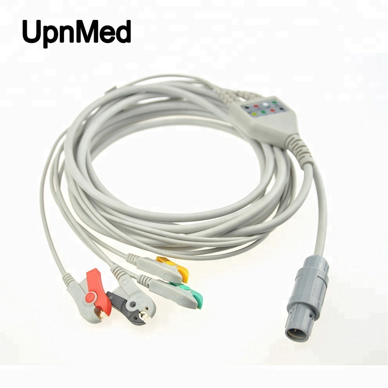 Primedic DM10 4-lead ECG Cable with leadwires,clip,14pin ,ecg lead