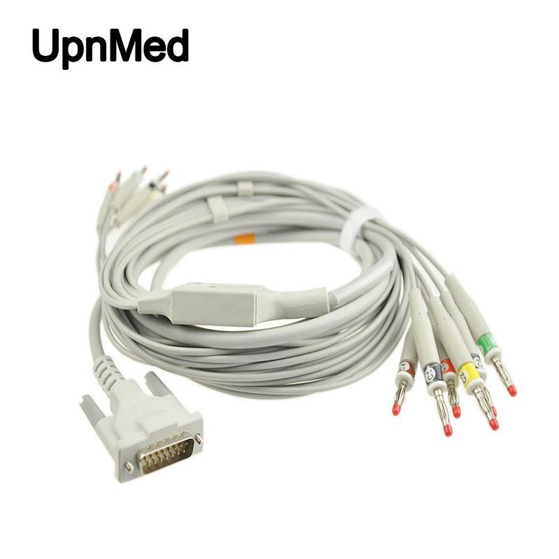 Cardiette Excel 103 10lead EKG cable, 15pins, banana4.0mm ending