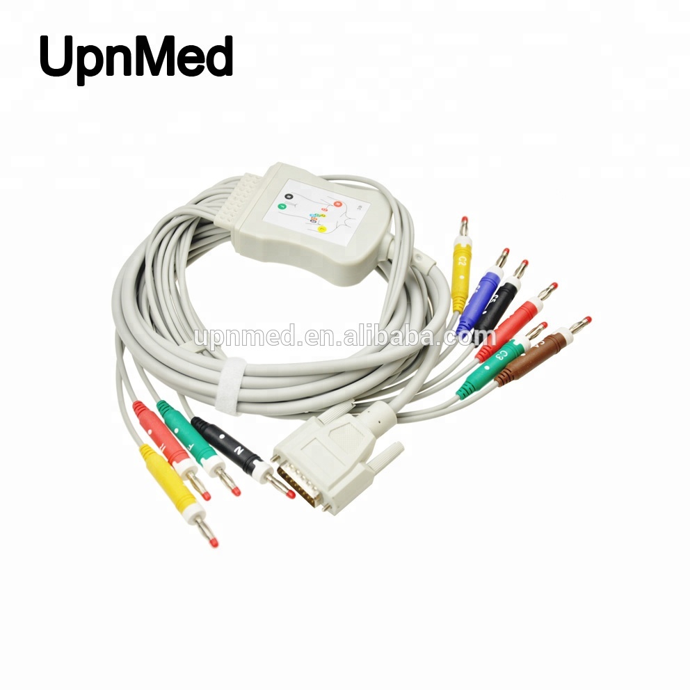ecg cable for nihon kohden 1550k 10-lead EKG cable with leadwires