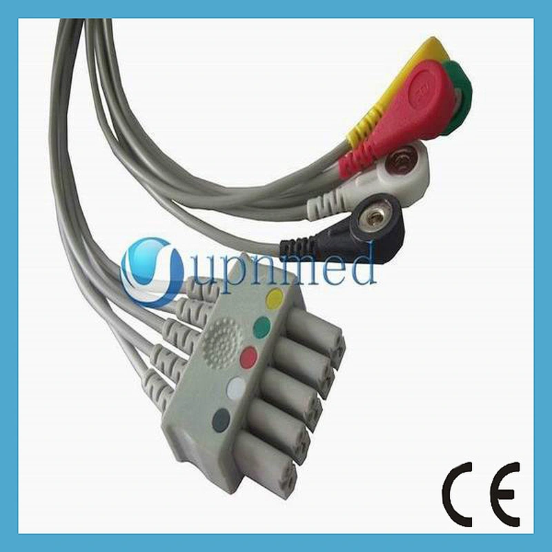 Compatible 5956458/5956359/5956441 Siemens Draeger Infinity ecg cable 5 lead wires clip
