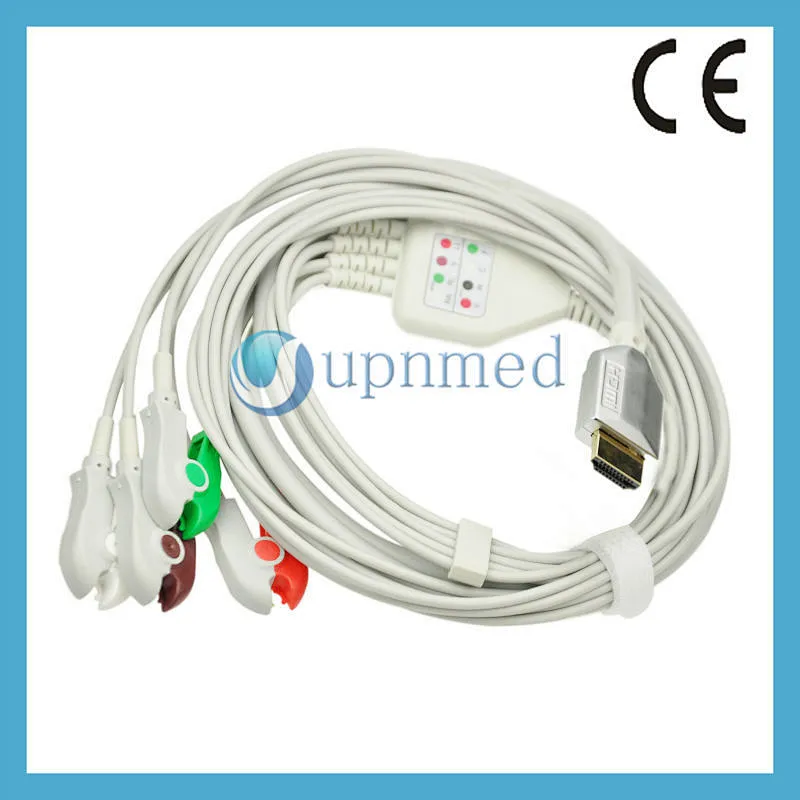 HDMI ECG cable with 4 leadwires, clip ending