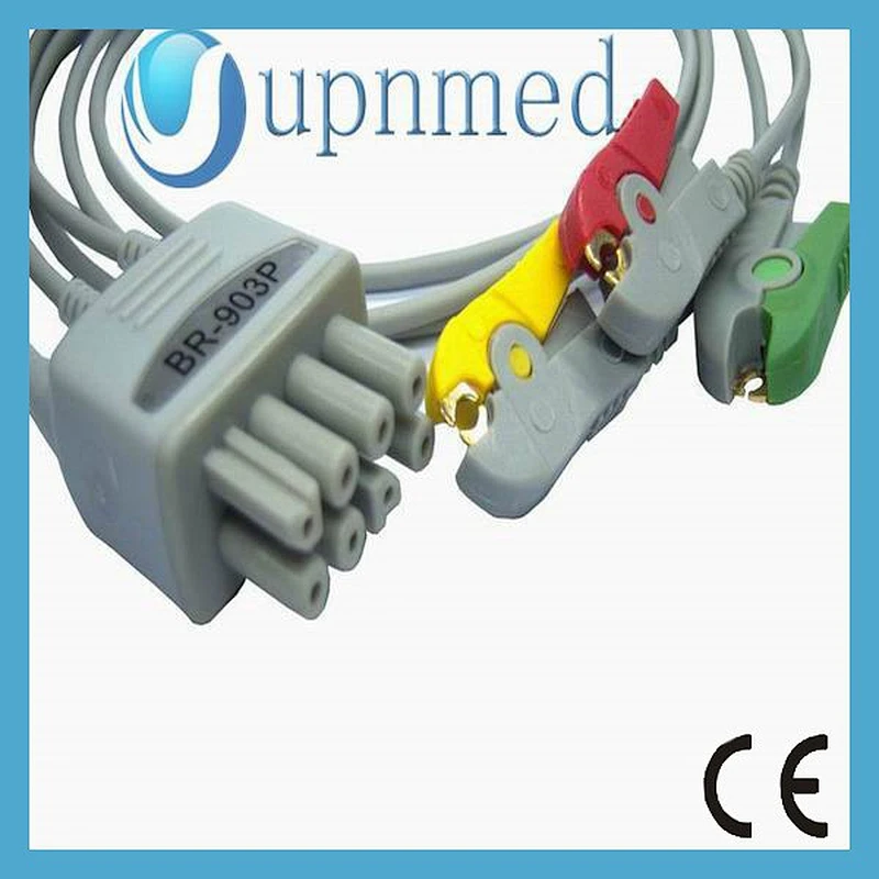 Nihoh Kohden BR-903P 3-lead wires, Grabber, IEC