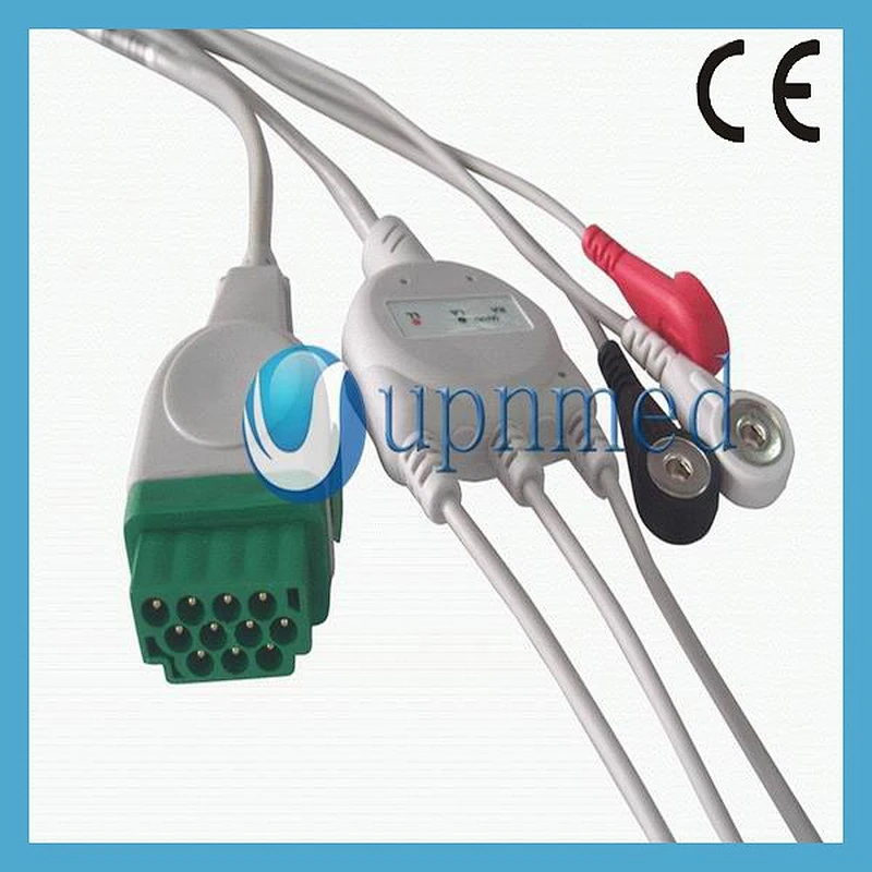 GE Dash4000 ecg cable and leadwires, snap,11pins