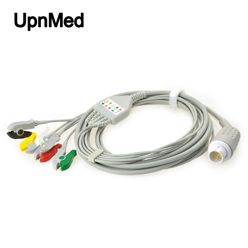 Medical HP defibrillate ecg cable,5 lead grabber lead cable,AHA