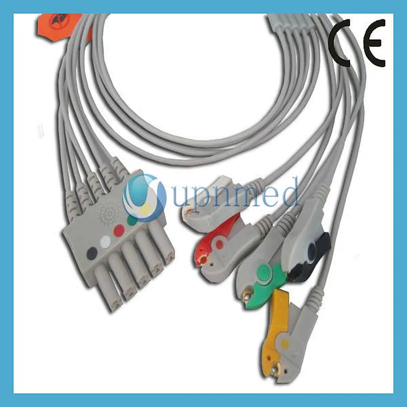 Compatible 5956458/5956359/5956441 Siemens Draeger Infinity ecg cable 5 lead wires clip