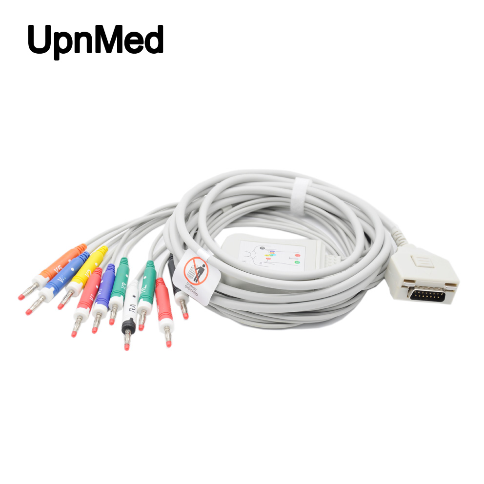 Fukuda Denshi one-piece 10-Lead EKG cable with leadwires