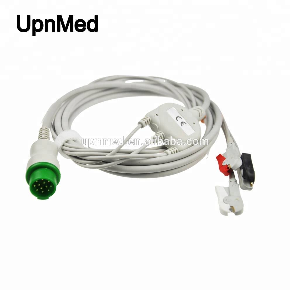 Biolight A series 3 lead ECG cable ,12 pin,IEC