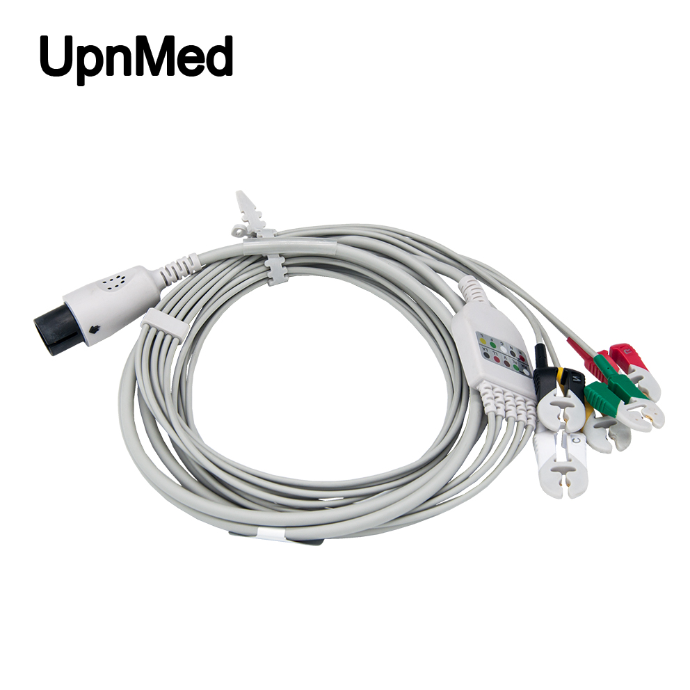 Medical accessories:Normal /Universally 5-lead ECG Cable with leadwires ,clip type,6pins