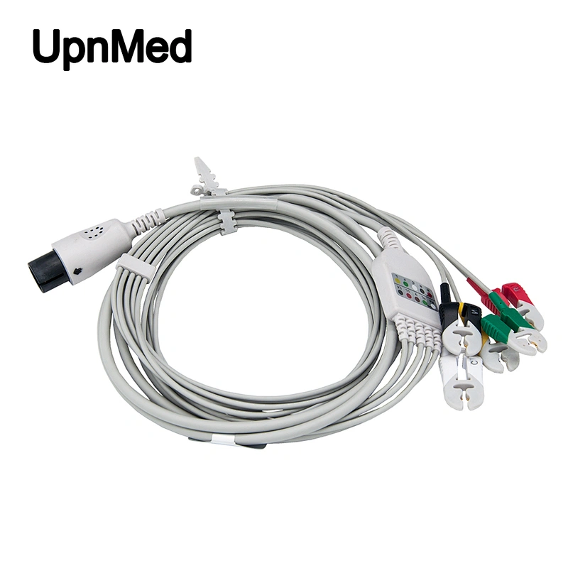 Medical accessories:Normal /Universally 5-lead ECG Cable with leadwires ,clip type,6pins