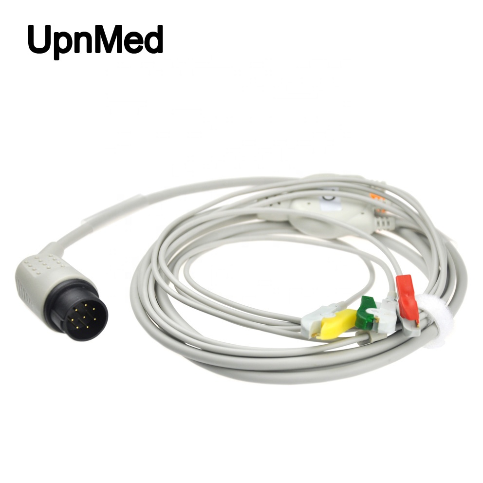 Nihon kohden OEC-6120A ECG  cable with leadwires,grabber,8-pin,IEC