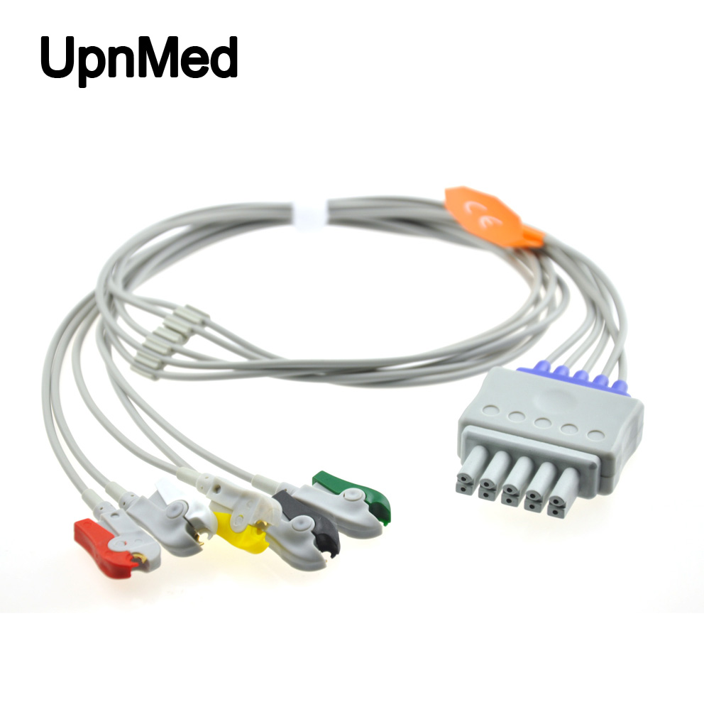 Compatible 5956458/5956359/5956441 Siemens Draeger Infinity ecg cable 5 lead wires clip
