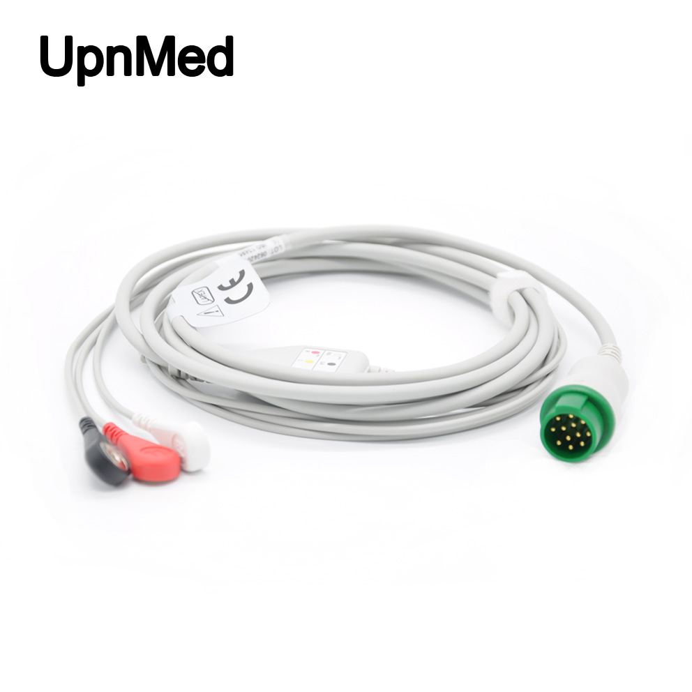Fukuda DS-7300 three lead ECG cable ,12 pins
