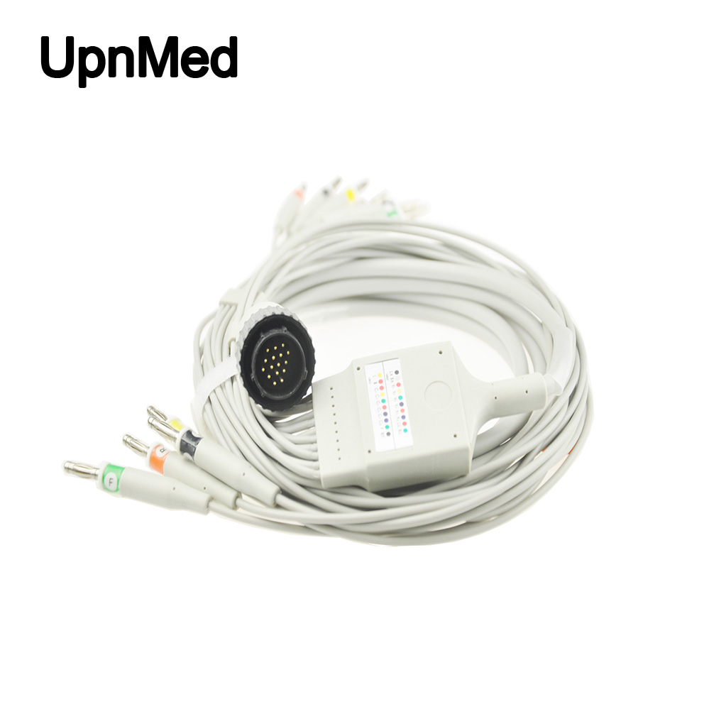 Cardioline delta 60 ten lead EKG cable and leadwires, round 16pins
