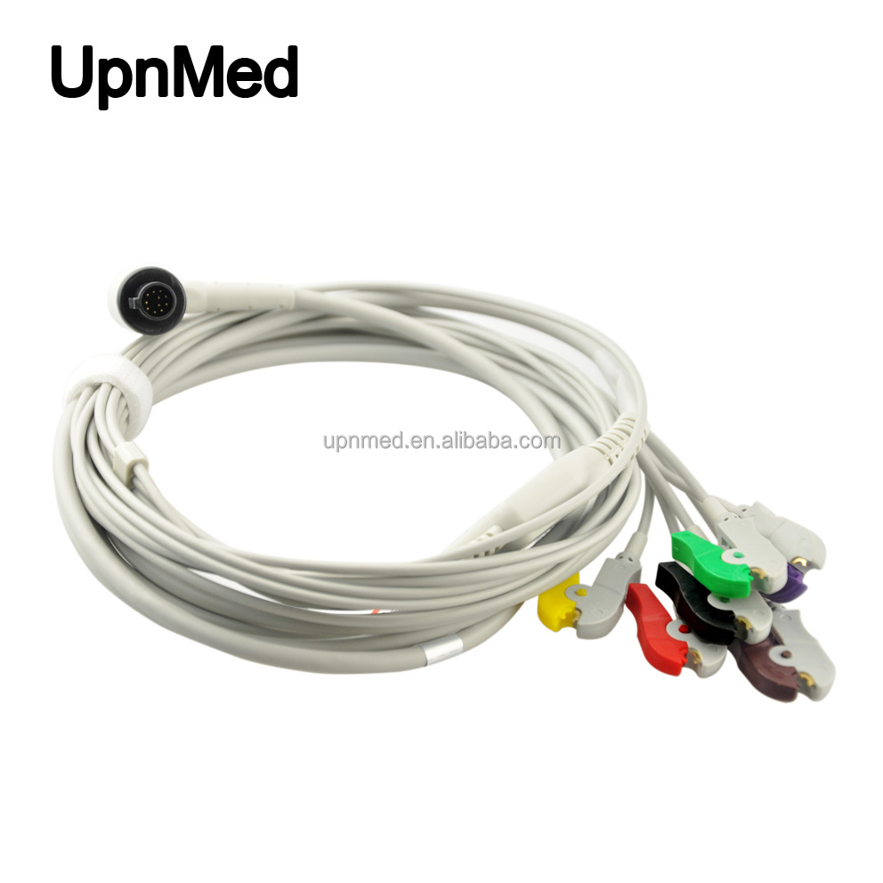 Corpuls 11 pins one piece 6-lead ecg cable,Clip,IEC