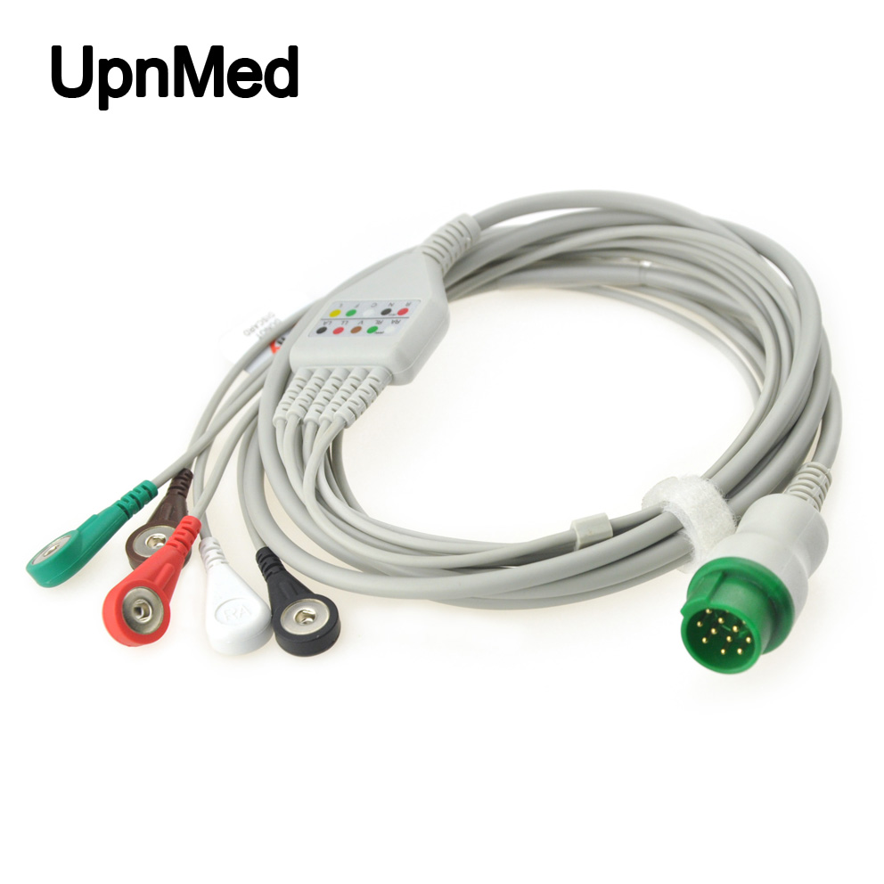 5 lead Kontron 7000 ECG Cable with leadwires