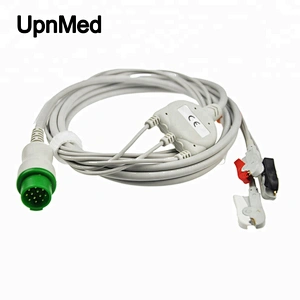 one piece of Schiller Argus LSM pro 5 lead ecg cable with grabber ,AHA