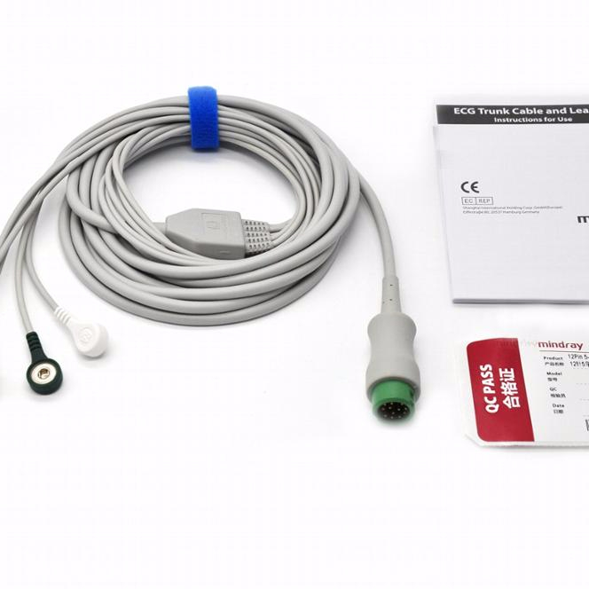 original Mindray T5,T6,T8 5-lead ECG cable, snap type