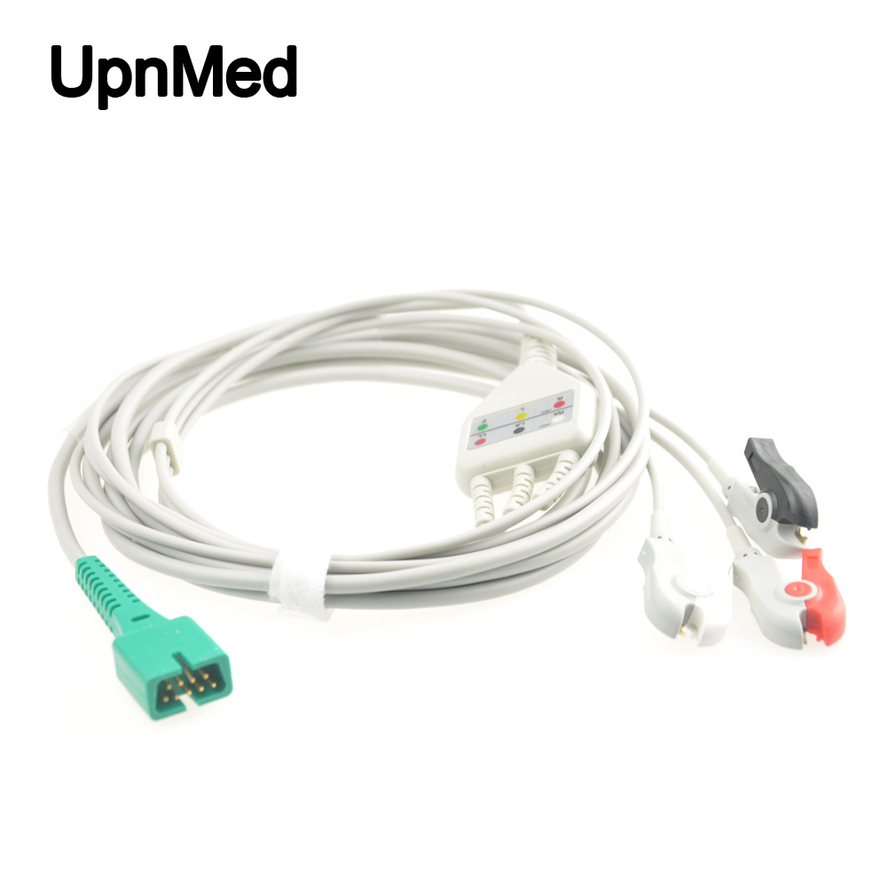 MEK MP600 3lead ecg cable with grabber, AHA