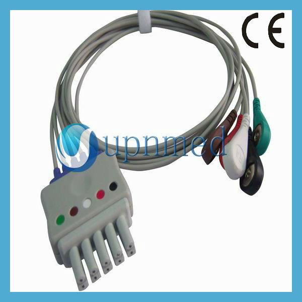 Schiller 5 lead snap electrode lead wire,AHA