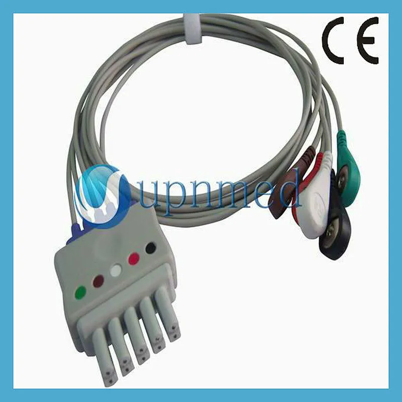 Schiller 5 lead snap electrode lead wire,AHA