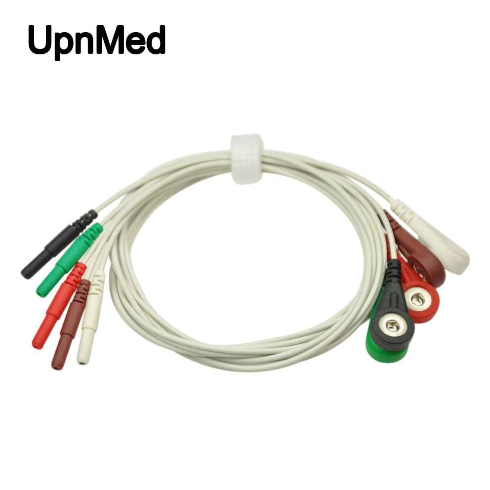 holter 3 lead Snap ECG Cable with leadwires 5lead/7 lead/10lead