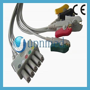 Compatible 5956458/5956359/5956441 Siemens Draeger Infinity ecg cable 5 lead wires clip