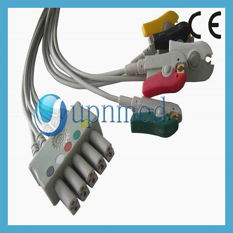 Compatible 5956458/5956359/5956441 Siemens Draeger Infinity ecg cable 5 lead wires clip