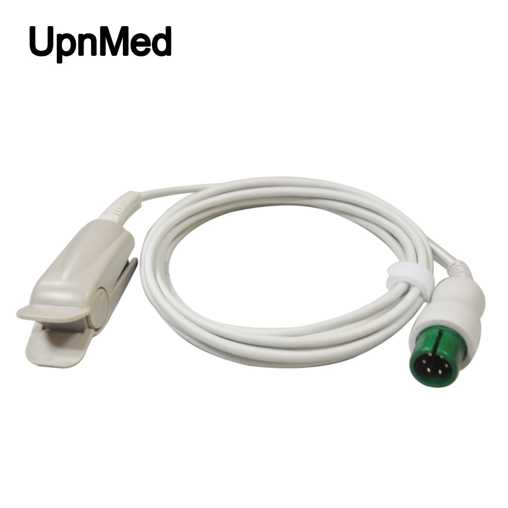 Compatible Bionet BM3 pulse oximeter adult finger clip spo2 sensor, 6 pin connector