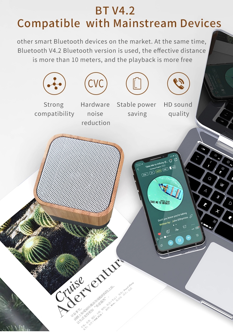 Altavoz Bluetooth de madera impermeable