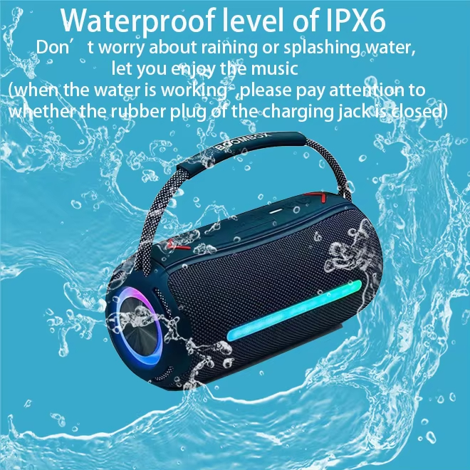 Waterproof bluetooth speaker Boombox 360 LED Outdoor Portable Wireless Bluetooth Speaker
