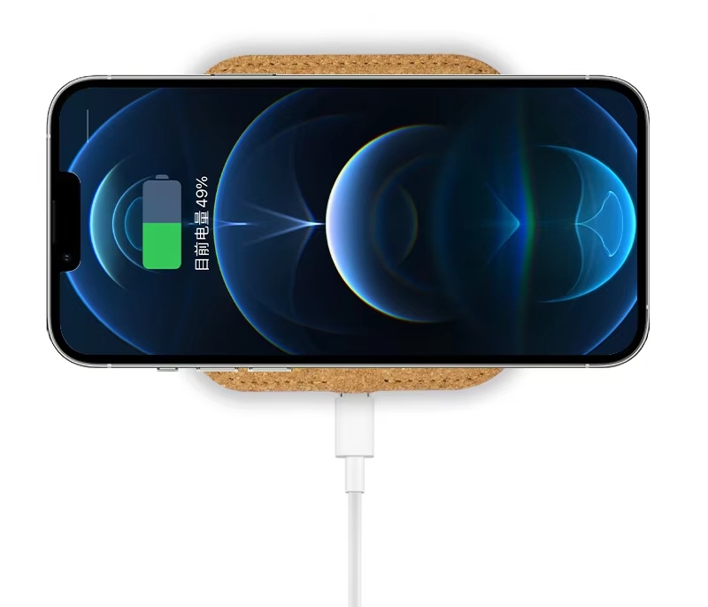 Cork Wireless Charger with Custom Logo Fast Charging for Mobile Phone