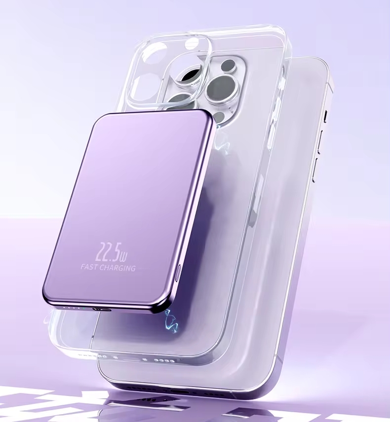 Light Thin Slim Design 5000mah Magnetic Wireless Power Bank Fast Charging PD20W