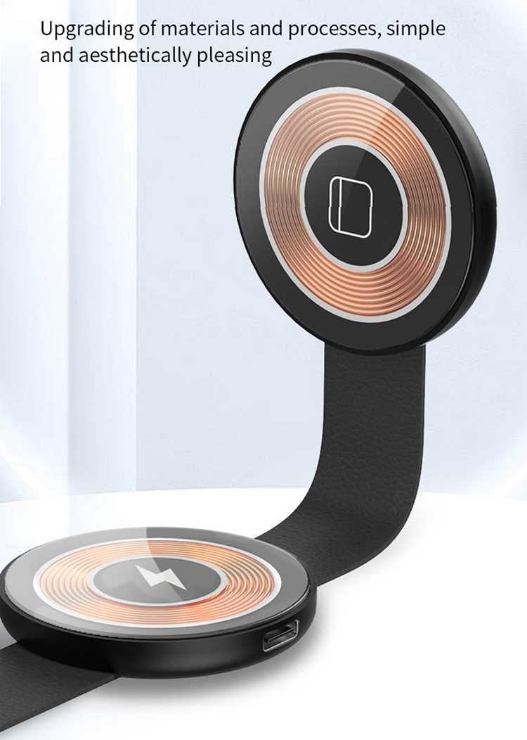 Mini 3 in 1 Foldable Wireless Charger with Keyring 15W Fast Charging Magnetic Charger