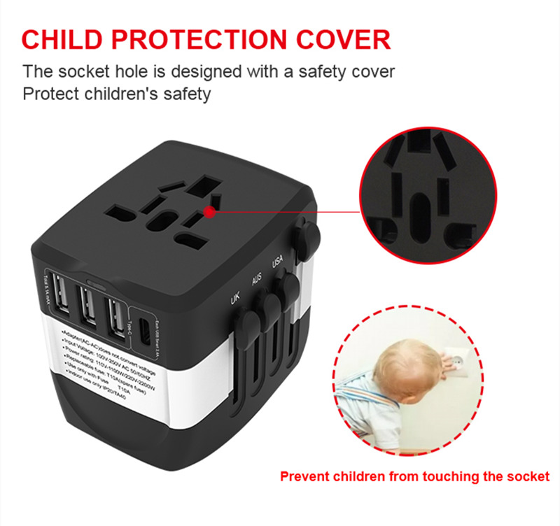 Travel wall plug adaptor