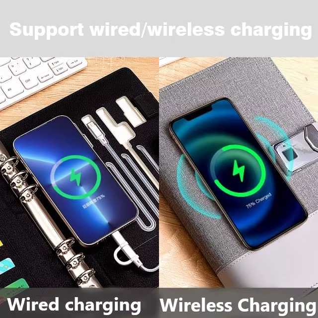 A5 Size Custom Wireless Charging Power Bank Diary Notebook Gift 8000mAh