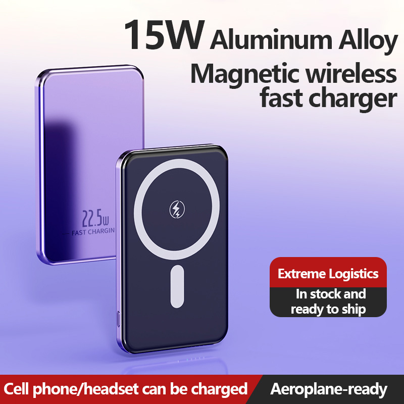 Light Thin Slim Design 5000mah Magnetic Wireless Power Bank Fast Charging PD20W