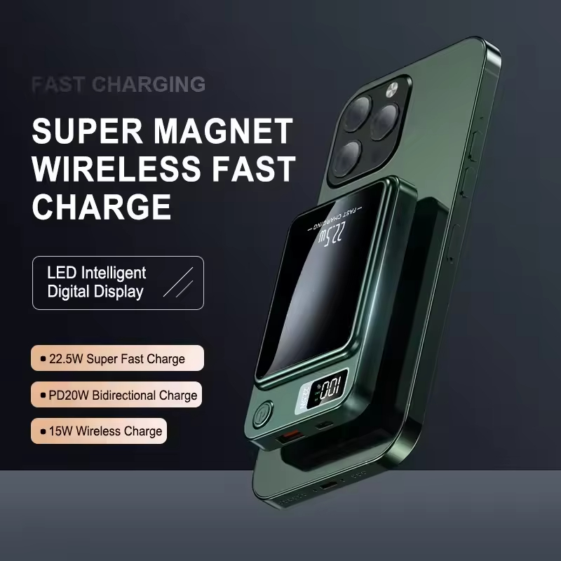 Light Thin Slim Design 10000mah Magnetic Wireless Power Bank Fast Charging PD20W