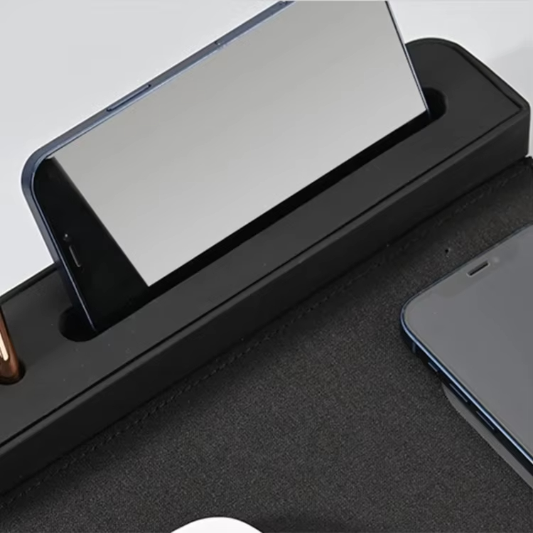 Eco-friendly Wireless Charging Mouse Pad PU Leather Mouse Pad Wireless Charge with Pen Holder