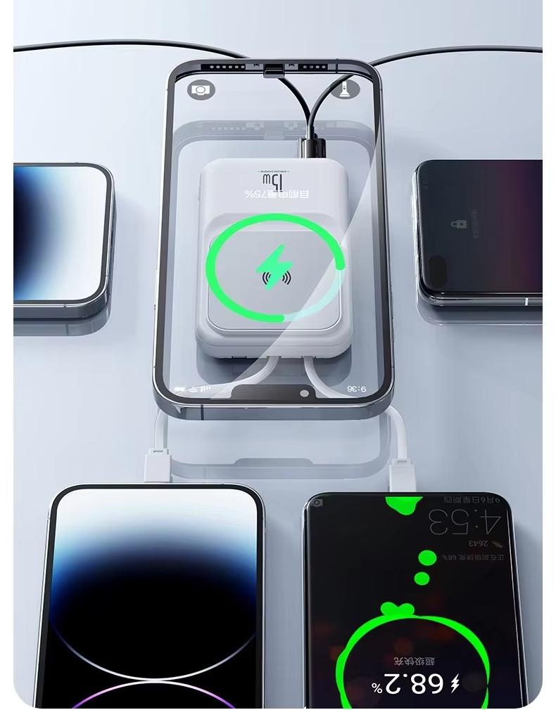 Mini Portable Charger 10000mah Powerbank Magnetic 15W Wireless fast Charging Power Bank with LED Display