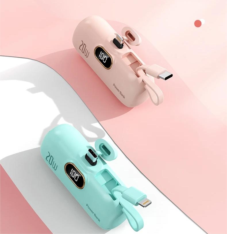 5000mah Power bank mini Capsule Charger Power Station Mini BatteryPack