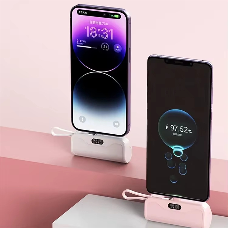 5000mAh Fast Mini Power Bank 2 IN 1 Mobile Phone Charger External Battery Power Bank Plug