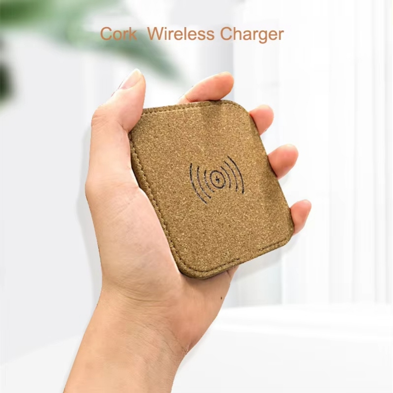 Cork Wireless Charger with Custom Logo Fast Charging for Mobile Phone