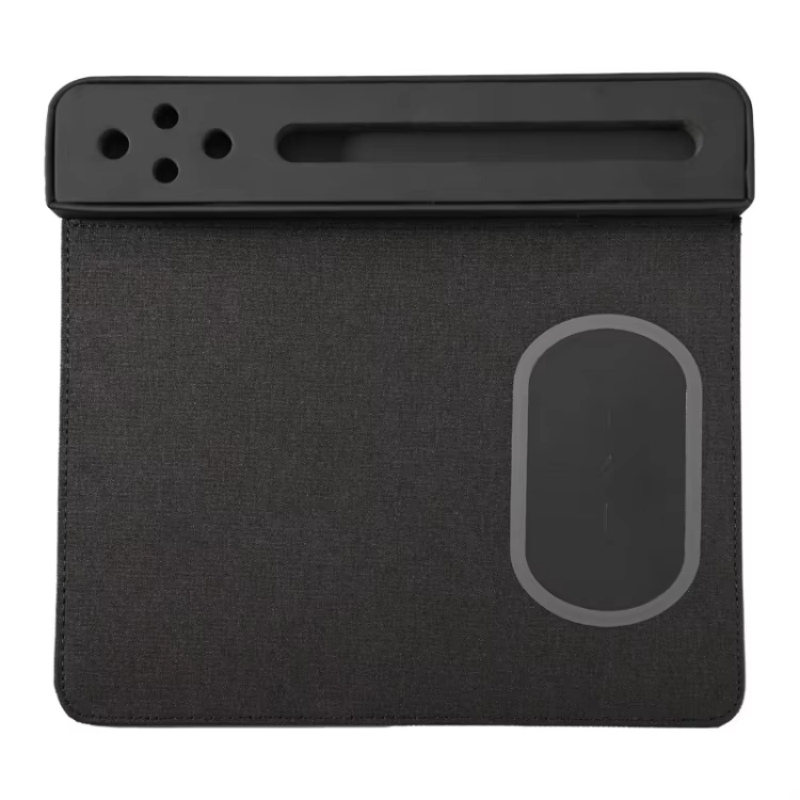 Eco-friendly Wireless Charging Mouse Pad PU Leather Mouse Pad Wireless Charge with Pen Holder