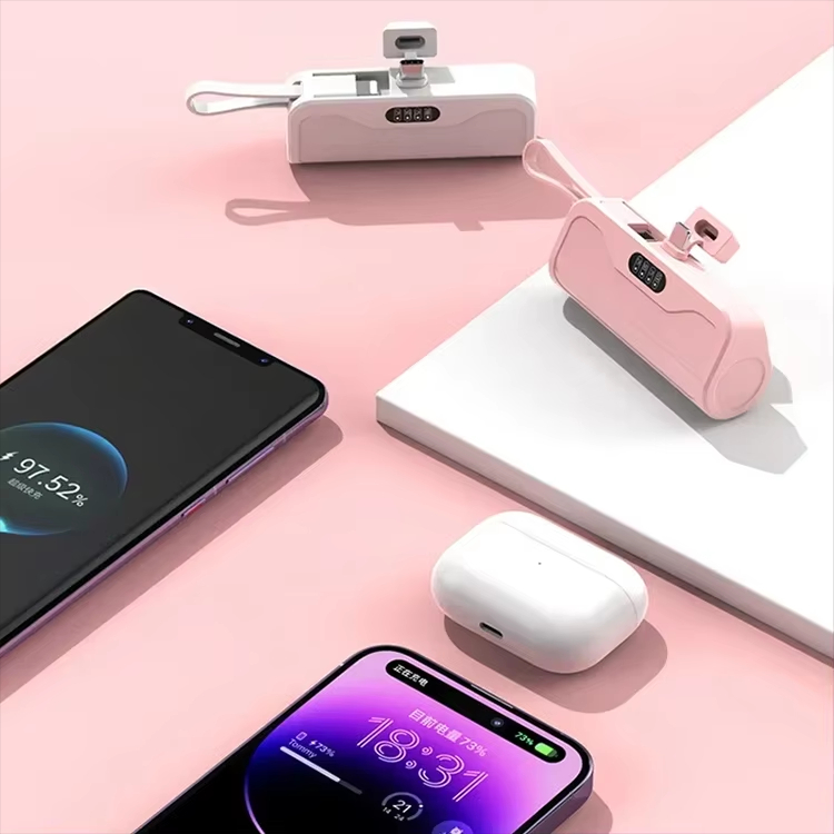 5000mAh Fast Mini Power Bank 2 IN 1 Mobile Phone Charger External Battery Power Bank Plug