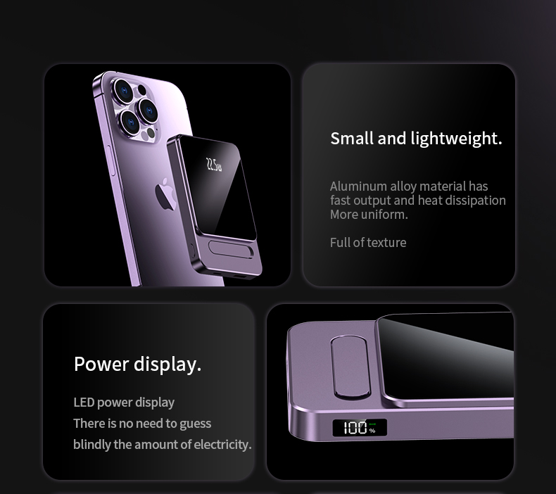 2025 New Arrivals 22.5W Magnetic Power Bank 10000Mah With Stand Portable Charger For iphone 16 Powerbank
