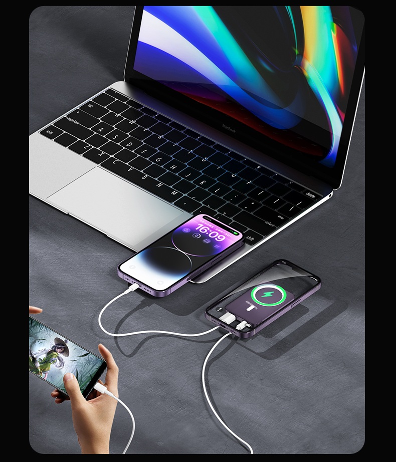 2025 New Arrivals 22.5W Magnetic Power Bank 10000Mah With Stand Portable Charger For iphone 16 Powerbank