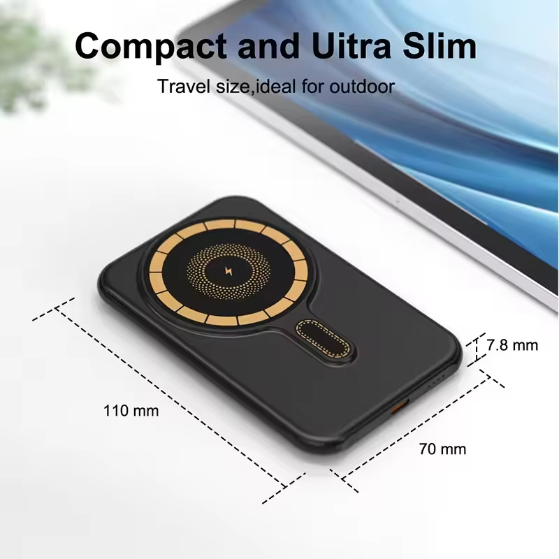 Ultra Slim Portable Mini Power Bank 5000mAh 15W Wireless Portable Power Bank Magnetic Powerbank