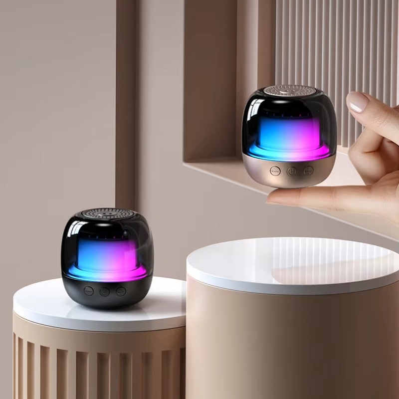 metal classical bluetooth speaker Rotation Colorful LED Bluetooth speaker