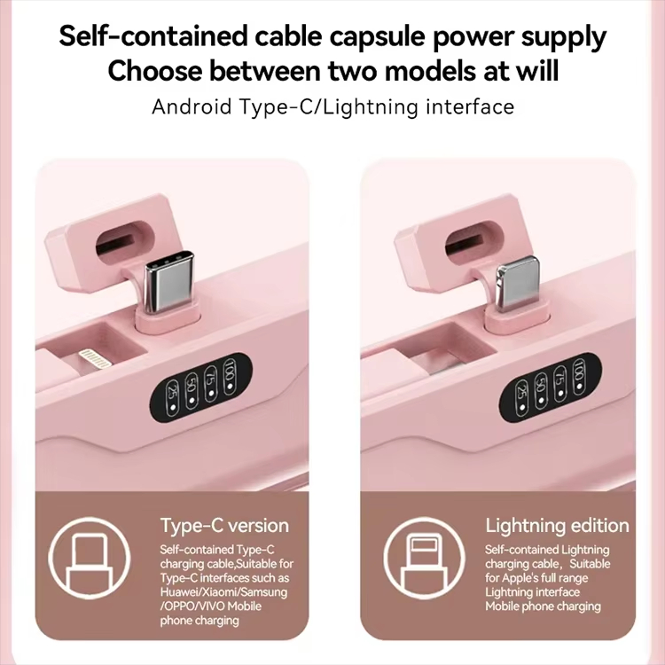5000mAh Fast Mini Power Bank 2 IN 1 Mobile Phone Charger External Battery Power Bank Plug